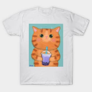 Lavender Boba Kitty T-Shirt